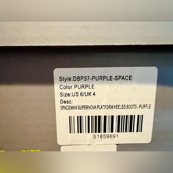 NWT Size 6 Spaceman Supernova Platform Boots Dolls Kill Koi in Purple - Picture 9 of 11